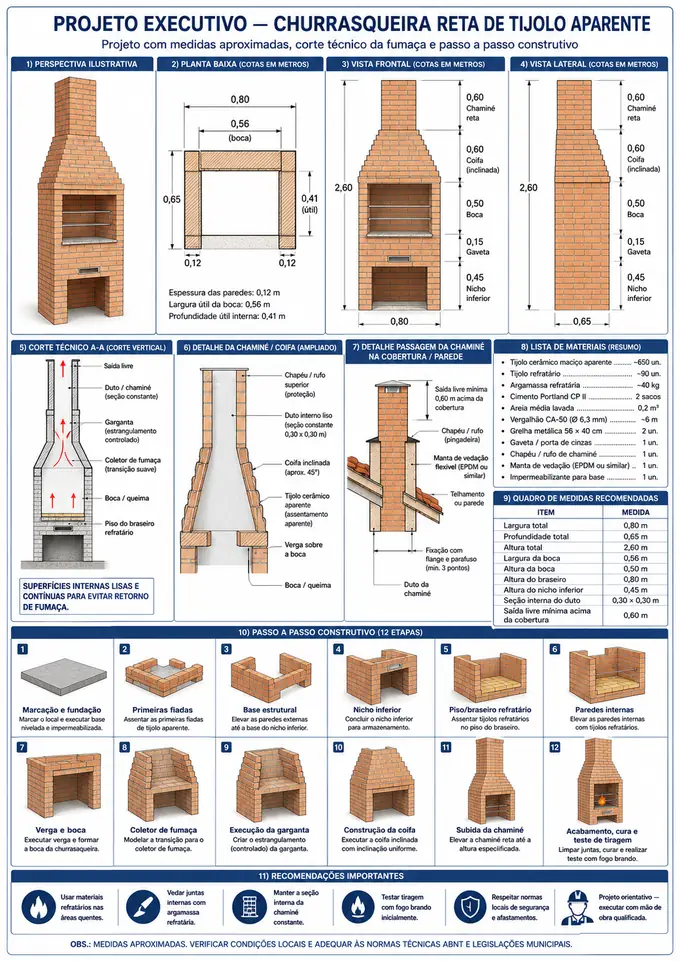 Churrasqueira Reta Projeto Numerado